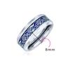 Titanium Width 8mm Celtic Knot Blue Silver Dragon Pattern Comfort Fit Wedding Ring Size 23 [Bling Jewelry]