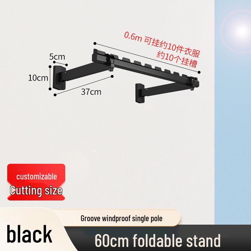 Folding Telescopic Wall-Mounted Clothes Drying Rack for Balcony or Bay Window