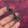 Faceted Mozambique Garnet Gemstone Pendant Copper Wire Wrapped Anchor Pendant