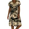 3D Summer Fashion V-neck Women Dress Ladies Short Sleeve Printed Abstract Lines Dress Loose Casual Dress for Women 2022 Summer