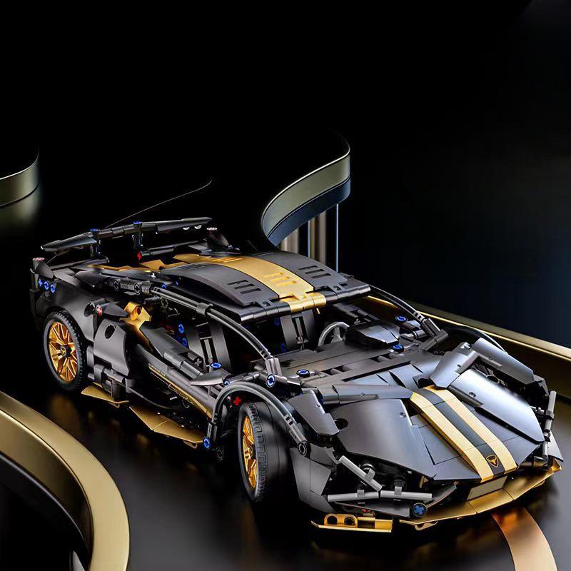 Техника, черное золото, скоростной автомобиль, строительные блоки, гоночные кирпичи, игрушки для детей, подарок на День Благодарения, Рождество