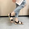 Women's Elastic Band Flat Sandals - Summer 2023 Roman Style, Imitation Straw Linen, Outdoor Wear
