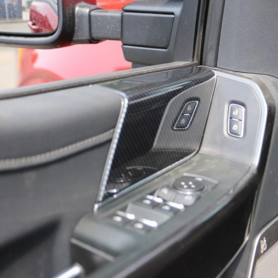 Carbon Fiber Style 4-Door Panel Handles Cover TrimsFor Ford F-150 -2025