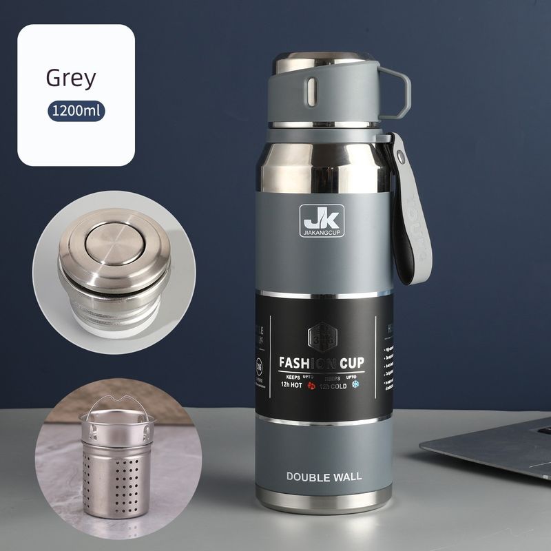 316 Stainless Steel Portable Large-Capacity Thermos Cup for Male and Female Students, 1-Liter Tea Cup, Outdoor Car-Mounted Water Cup Kettle
