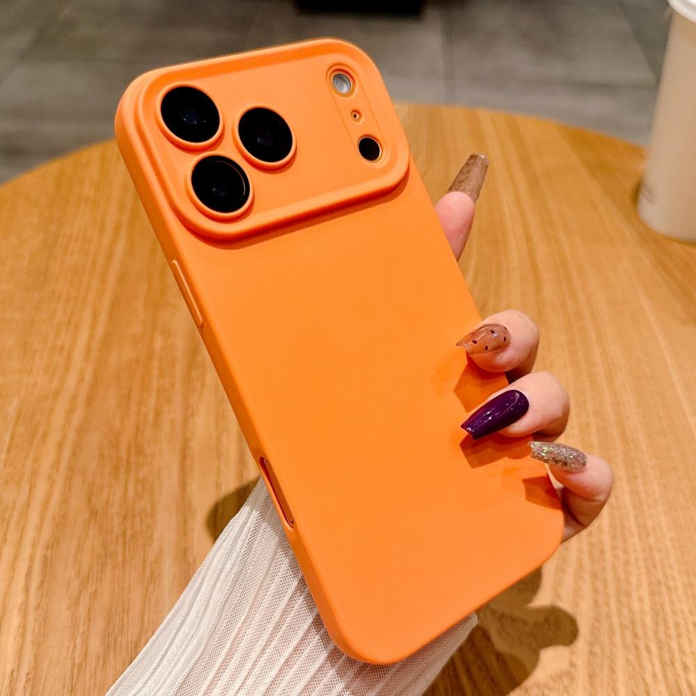 Оригинальный оранжевый чехол из жидкого силикона для iPhone 17 Pro Max 16 17 Pro 13 14 15 12 11 Pro Max, конфетный матовый, противоударный Coque