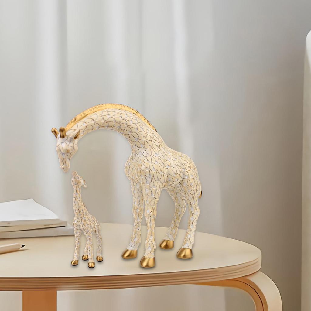 Статуэтки семьи жирафов, стоящие фигурки, украшение стола, универсальная ручная работа из смолы для домашнего хозяйства, кухни, столовой, изящная