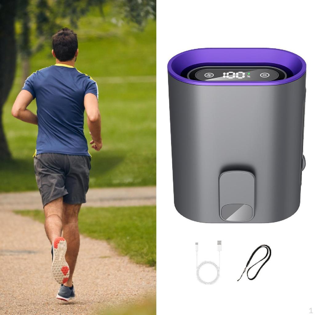 Портативный поясной вентилятор 100 скоростей регулируемый летний перезаряжаемый со светодиодным дисплеем и фонариком