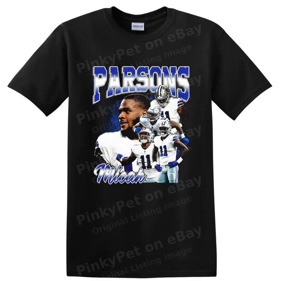 Micah Parsons T Shirt Dallas Cowboys Football Graphic Tee w Action Pose
