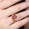 Gold-Plated Ruby Crystal Adjustable Couple Ring - Women's Luxury Design