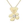 Children's Pendant - LÉA &; ARTHUR - OURSON - Yellow Gold Plated - Letter H In 925 Silver - Mixed