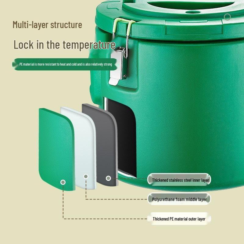 Большой емкости insulated food container из нержавеющей стали и ведро для молочного чая для использования на улице и в быту