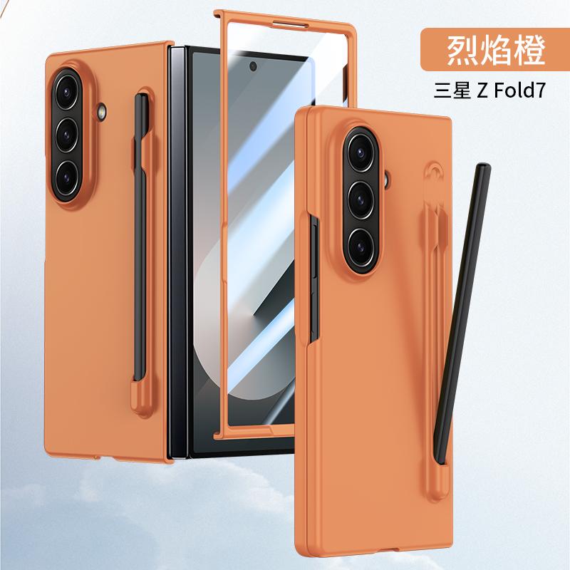 Samsung Galaxy Z Fold 7 6 5 4 uchun Ko'p Rangli Ultra Yaxlit Mat Qopqoq Sensorli Qalamli Qalam Uyasi bilan Temperlangan Plyonka Zarbdan Himoyalovchi Qattiq Qopqoq