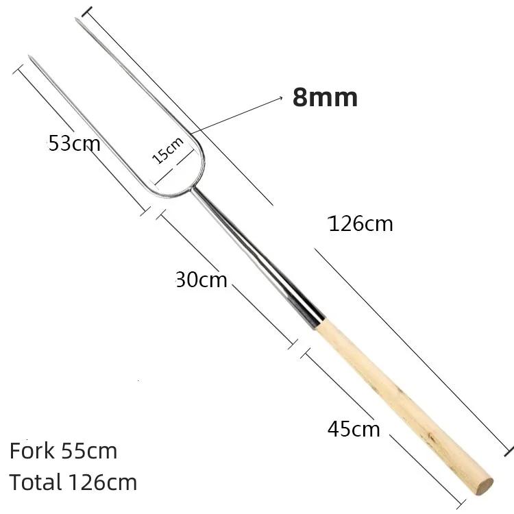 Big meat fork Extendable Roasting Sticks Stainless Steel BBQ Smores Skewers duck BBQ meat fork long large big roast chicken fork