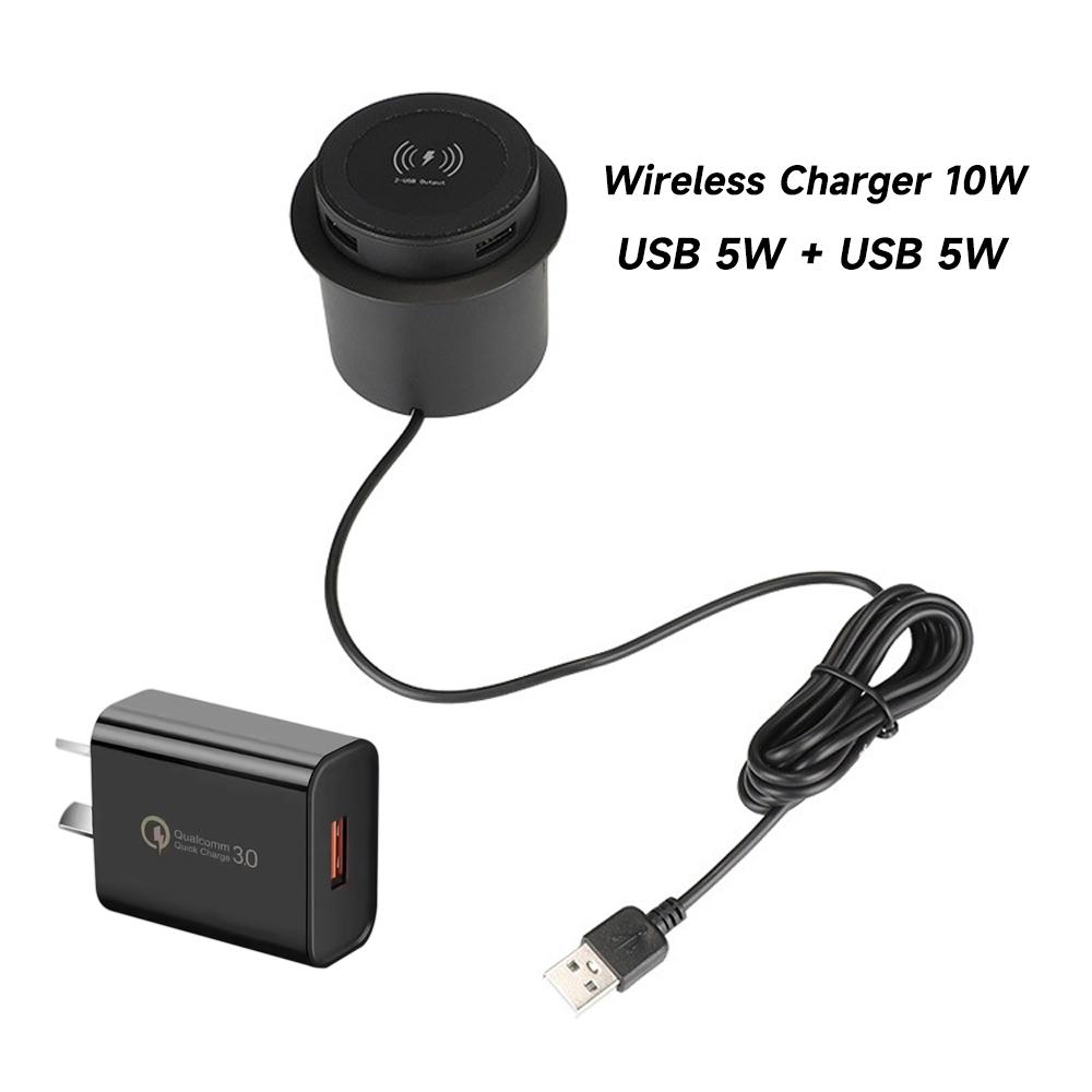 46 Вт мебель настольный встраиваемый стол беспроводная зарядная станция QC3.0 USB тип C PD быстрая зарядка для iPhone 13 14 12 Samsung S23