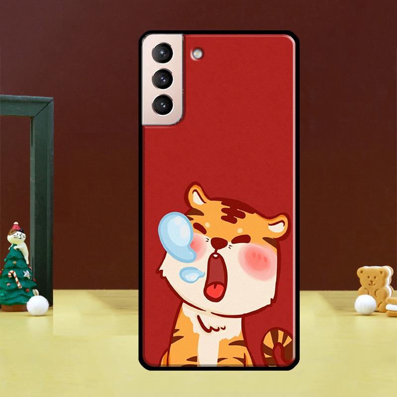 Забавный Мультяшный Тигр Чехол для Телефона Для Samsung Galaxy S24 Ultra S20 S21 S22 S23 S25 Ultra S24 FE S9 S10 Plus Чехол