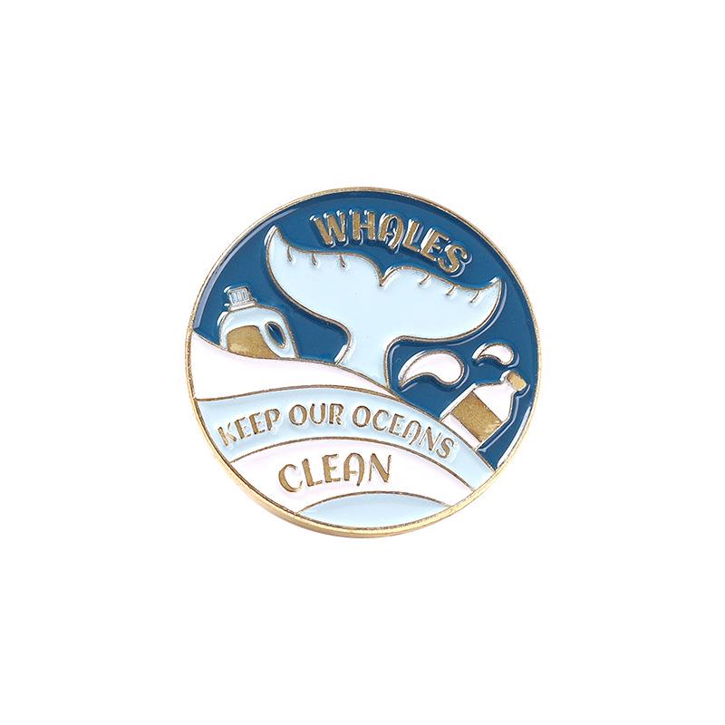 Очаровательная брошь в виде кита: Милый металлический аксессуар-булавка для одежды