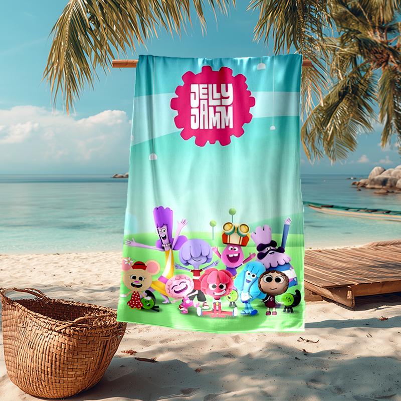 Ультрамягкое пляжное полотенце с тематикой Jelly Jamm, идеально подходит для бассейна - кемпинга, дайвинга - идеальный спутник в путешествии, яркое пляжное полотенце.