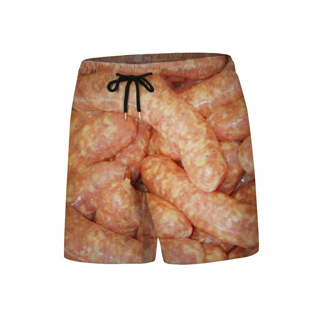 Мужские летние шорты с реалистичным 3D-принтом и едой, пляжные шорты, пляжные шорты для плавания