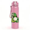 1PC Three Leprechaun Gnome Print 750ml Color Plastic Sports Water Bottle Leakproof Flip Straw Lid Suitable for Sports Office Home Use