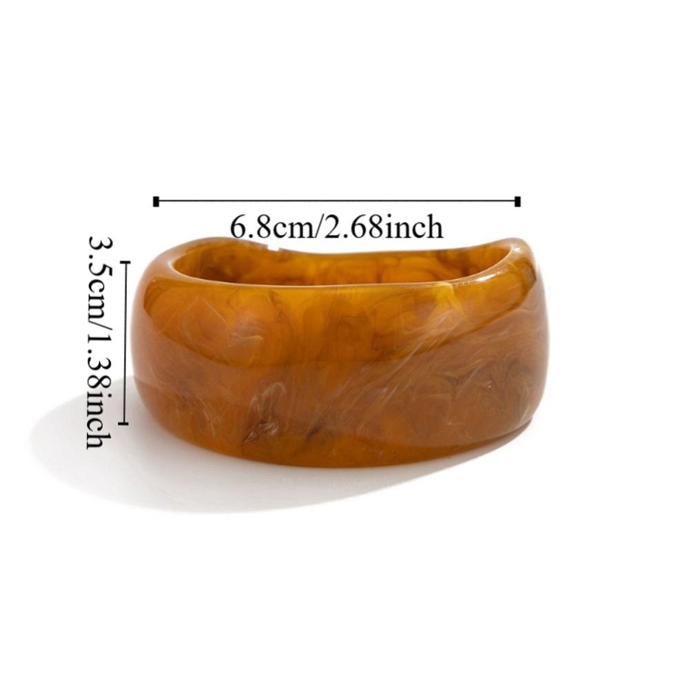 Minority Design Retro Resin Bangle Chunky Exaggerated Irregular Wide Bracelet Vintage Jewelry Accessories Geometric Hand Ring