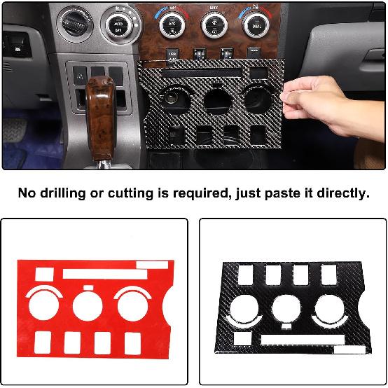 Car Air Conditioning Adjustment Switch Panel Trim Sticker Fit Toyot@a Tundra 2007-2013 Center Console Dashboard Air Conditioning Control Switch