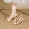 Белые сандалии женские летние бант простые и сексуальные квадратный носок тонкий каблук темперамент с юбкой высокий каблук