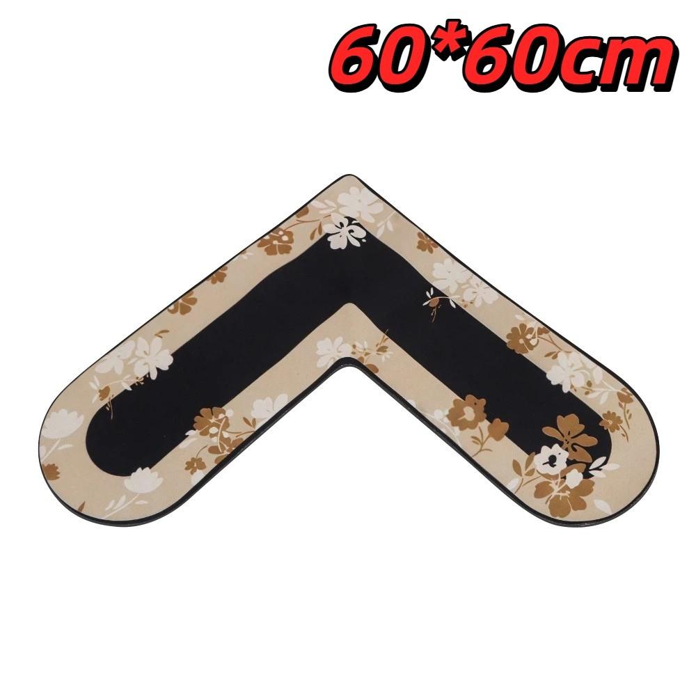 60*60cm Kitchen Carpet L-Shape Oil-Proof Anti-Slip Floor Mat Soft Wipable Surface Waterproof Doormat Home Decoration