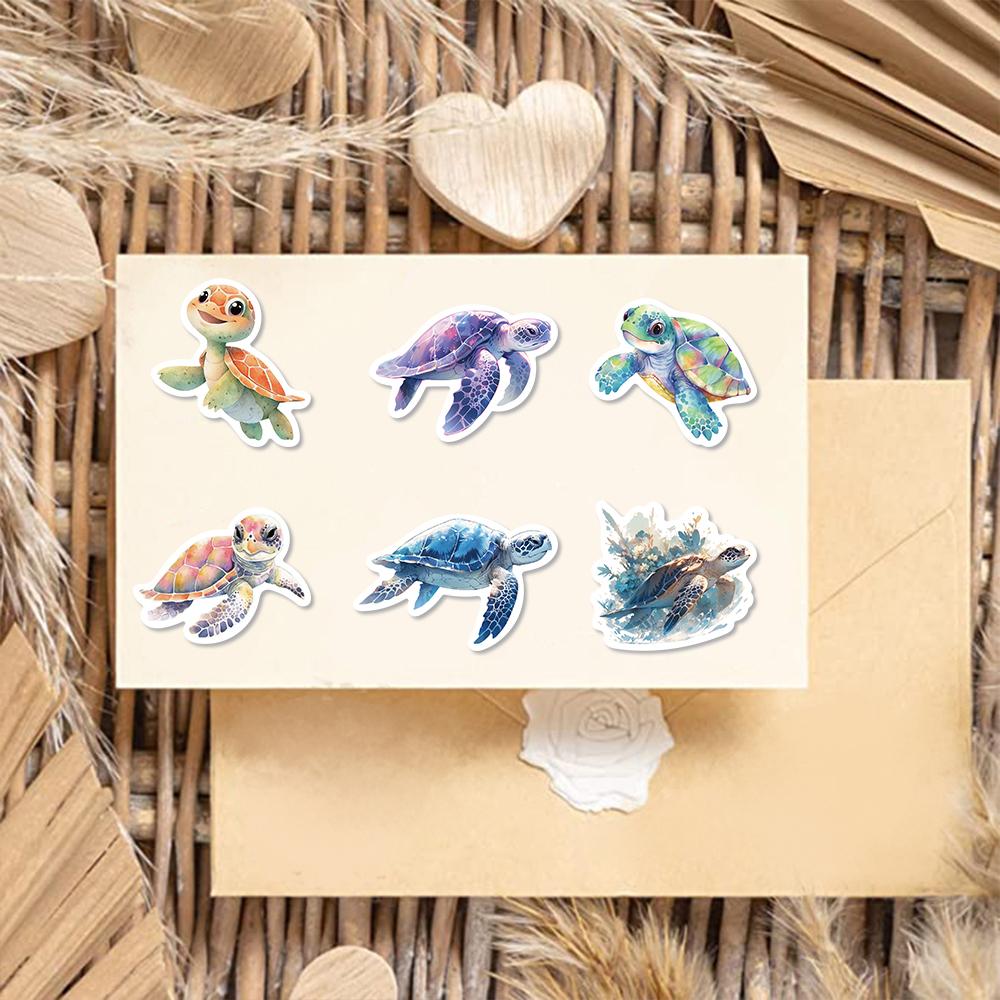 50PCS Cartoon Colorful Sea Turtle Stickers Laptop Phone Skateboard Motorcycle Car Waterproof Sticker Classic Toy