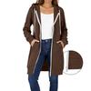 Women's Zip Up Hoodies Long Sleeve Long Tunic Sweatshirts Oversized Fleece Casual  Fall Jacket Coat With Pocket
