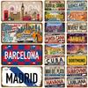 Wall Art Tin Plaque Tin Sign Landmark Metal Sign Bar Pub Artisian Ctiy Tinplate Plate Country Metal Plaque Decortaive Car Sign