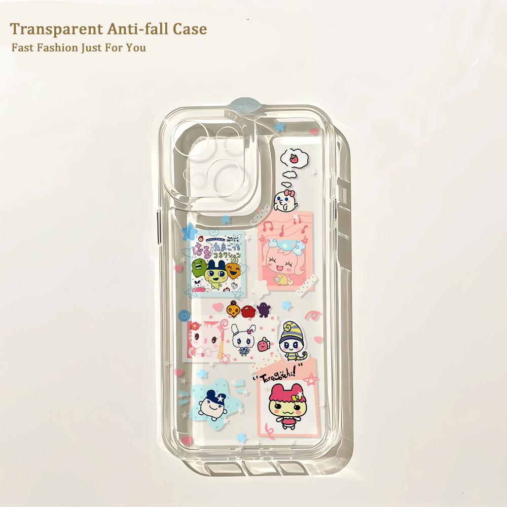Милый чехол для телефона Tamagotchis для IPhone 17 16 16e 15 14 13 12 11 Mini Pro Max X XR XSMax 7 8 Air Plus Прозрачная задняя крышка