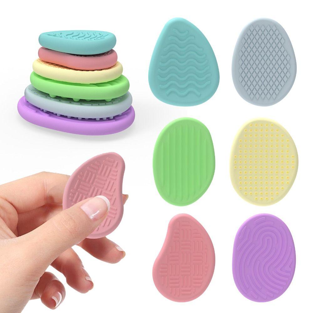 6PCS/set Textured Children Sensory Stone Relaxing Silicone Suction Cup Toy  Toddlers