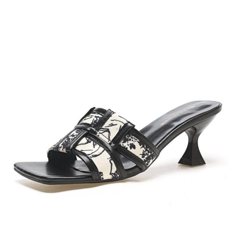 Босоножки Женская обувь Высокие каблуки Модная обувь Тонкий каблук Теплопоглощающие Полушлепанцы