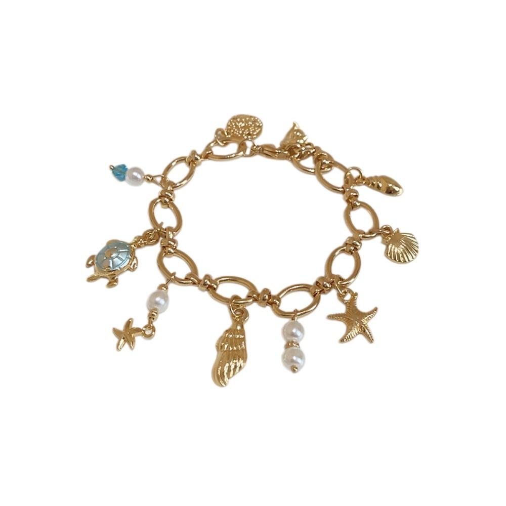 Ornaments Turtle Zinc Zinc Alloy Woven Bangle Zinc Zinc Alloy Rhinestone Pearl Shell Beaded Hand Chain  Daily