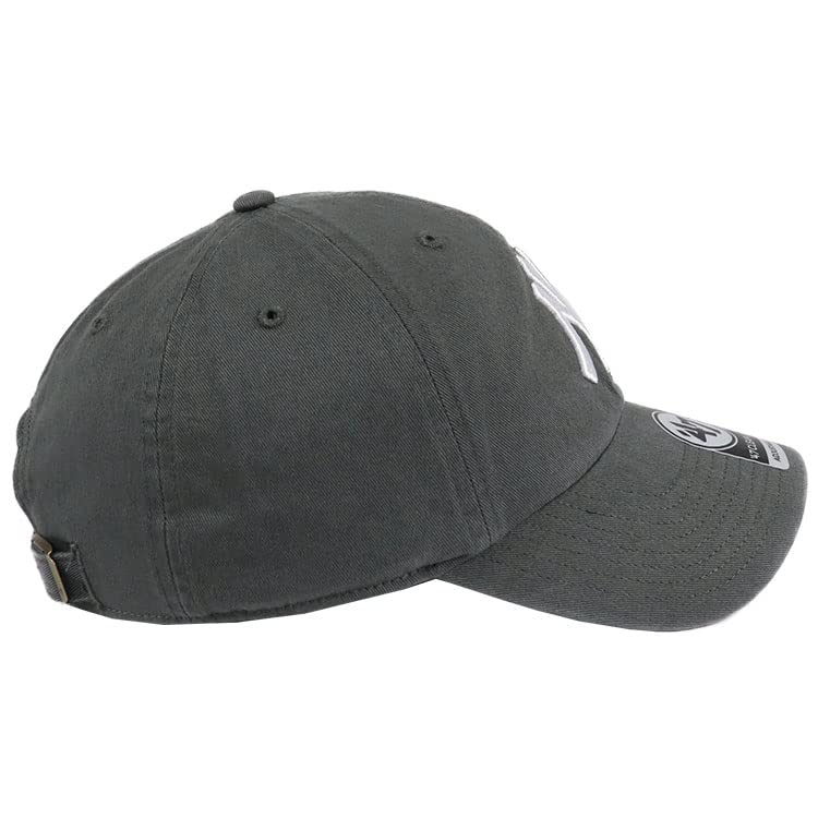 '47 Brand 47 Cap Yankees Men's Women's Cleanup NY Logo CLEAN UP CAP MENS LADIES Hat Low Cap MLB NEW YORK YANKEES Charcoal Free Size