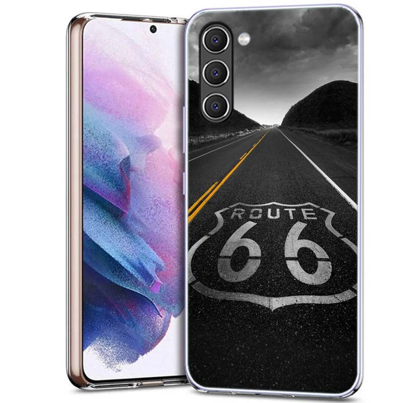 America Route 66 Phone Case for Samsung A54 A14 A24 A34 A17 A37 A57 A55 A35 A25 A15 A13 A23 A33 A53 A07 A05S A04S A03 A73 Galaxy