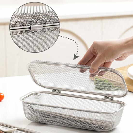 Stainless Steel Mesh Utensil Basket Dishwasher Safe Drying Rack