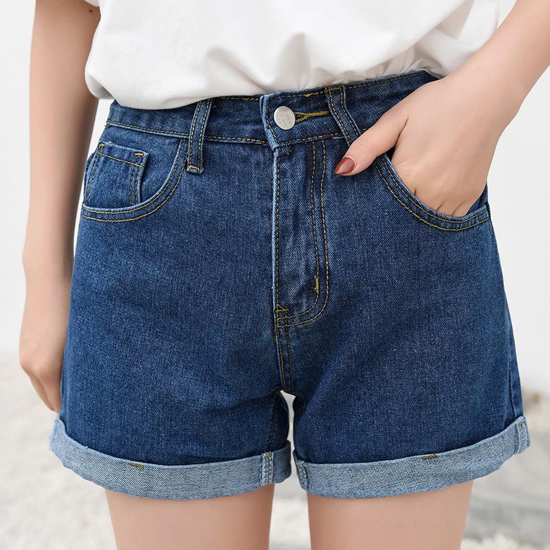 Летние шорты А-силуэта из белого денима с высокой талией 2021 года для женщин – свободный, облегающий крой