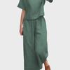 2023 International Solid Color Short-Sleeve Two-Piece Suit - Women's Elegant Commuting Outfit