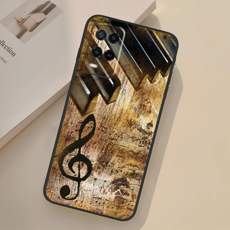 Музыкальный чехол с нотами для Oppo A5 Pro A15 A17 A57 A77 A18 A38 A58 A78 A98 A96 A76 A16 A94 A74 A54 A40 A60 A80
