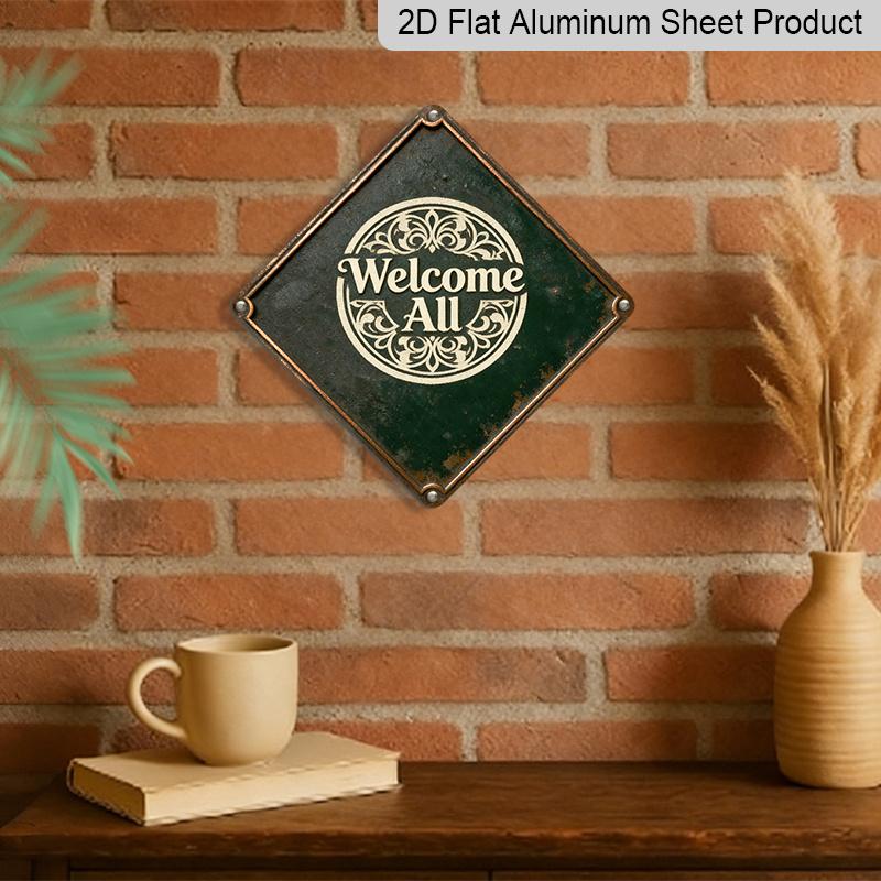 2D Flat 1pc, Wreath Theme, Gift for Aunt Holiday Gift, Vintage Metal Aluminum Sign, Suitable for Living Room, Dining Room, Entryway, Hallway, Balcony