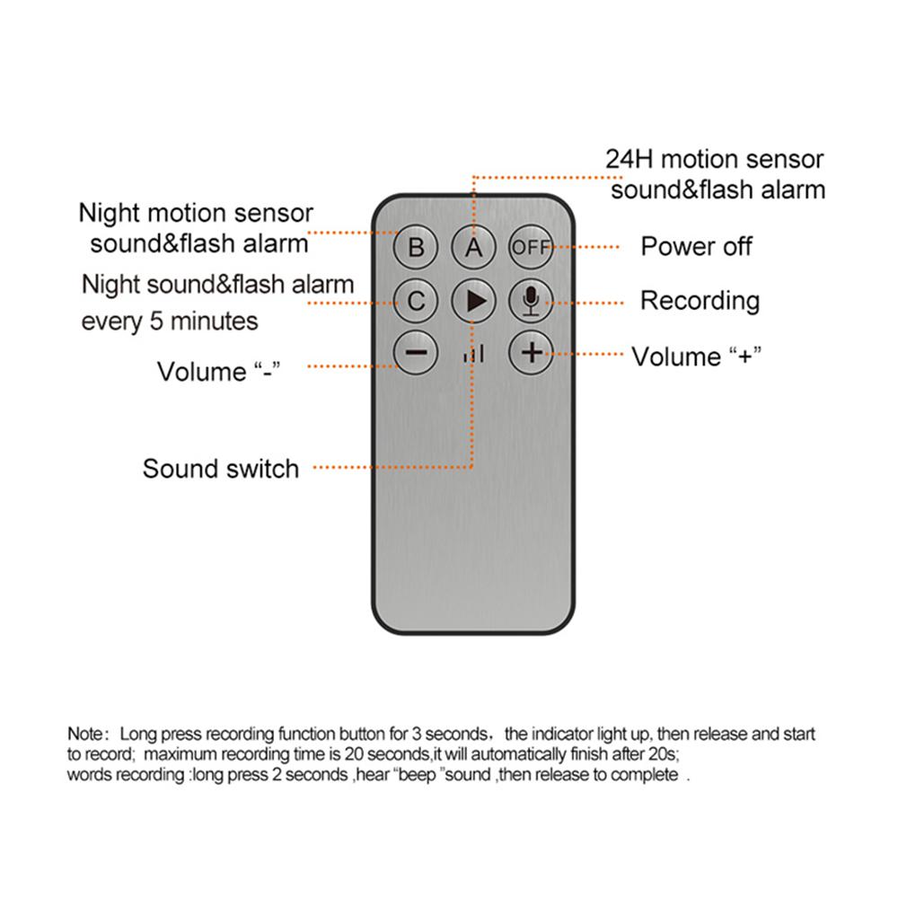 Солнечная сирена безопасности датчика движения на открытом воздухе с пультом дистанционного управления