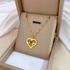 Light Luxury Butterfly Heart Zircon Pendant Necklace Stainless Steel Trendy Geometric Choker Jewelry Party Gifts For Women Girls