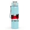 1PC Trust No One Flag Warning Slogan Print 750ml Color Plastic Sports Water Bottle Leakproof Flip Straw Lid Suitable for Sports Office Home Use
