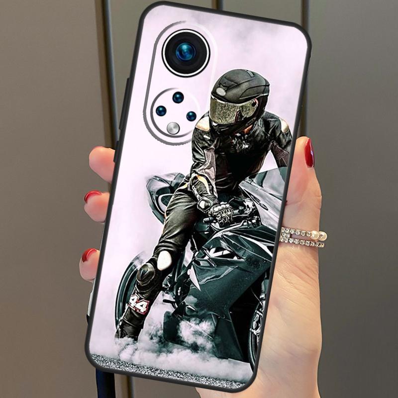 Неоновый мотоциклетный байкерский чехол для Huawei P40 Lite P20 P30 Pro Nova 9 Nova 5T P Smart 2019, чехол для Honor 50 8X 9X 10i