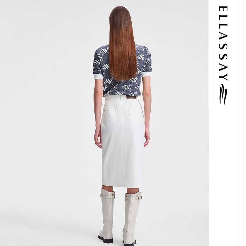 ELLASSAY Топ трикотажный с монограммой в стиле колор-блок