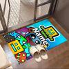Custom Name Personalized Geometry Dash Print Carpet, Versatile Home Decor Rug, for Playroom, Apartment, Balcony, Entryway, Hallway Gift