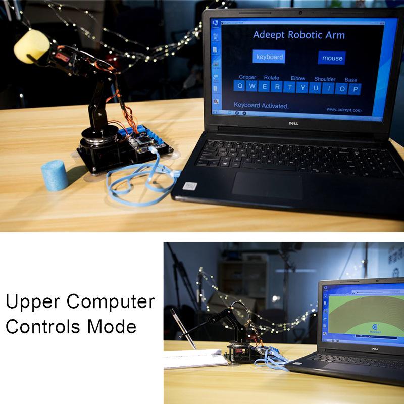 5-осевой манипулятор YKJY-STEAM совместим с Arduino UNO R3, который может имитировать/раскрашивать манипуляторы малого и микропроизводителя.