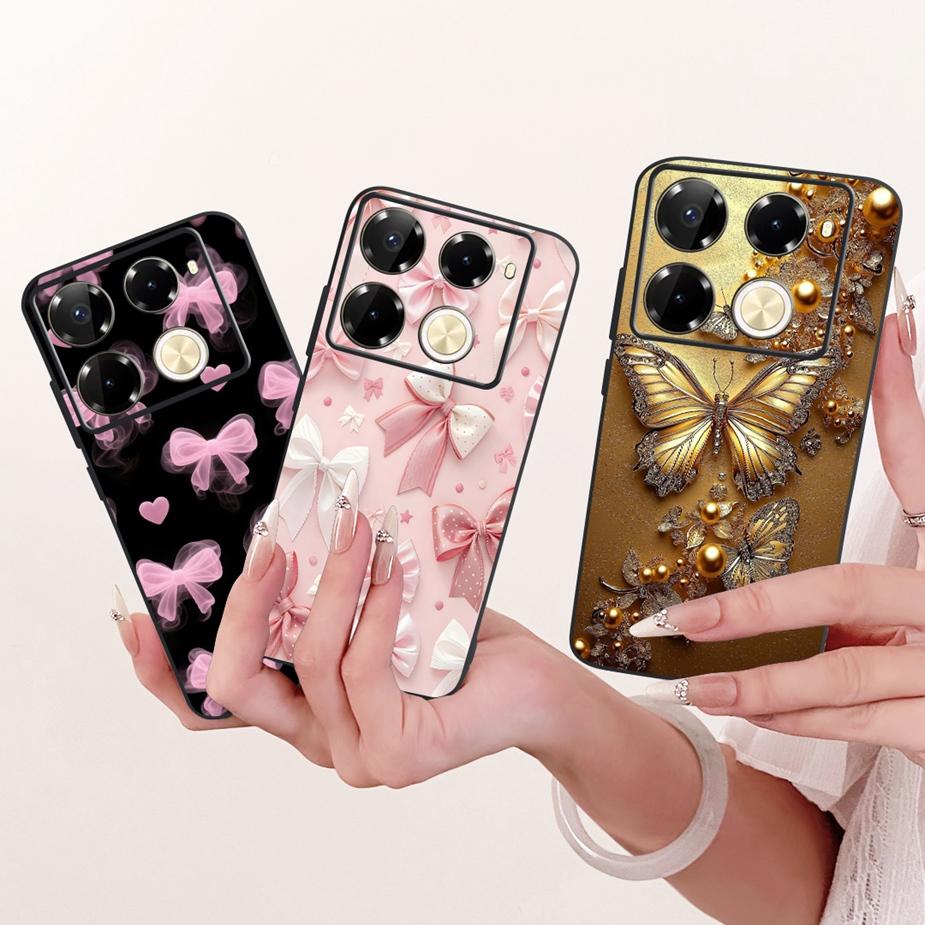 For Infinix Note 40 40X 5G Case X6852 New Butterfly Painted Cover Soft Silicone Case For Infinix Note 40 Pro Plus Note40 X Shell