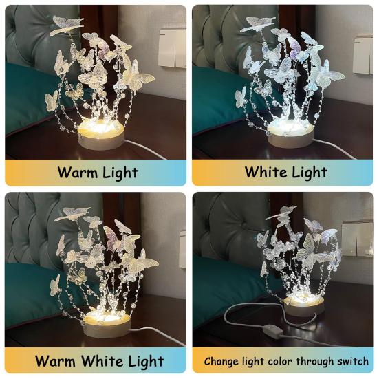 Yousheng DIY Butterfly Night Light Set Handmade LED Light-up Butterfly Night Lamp for The Decor for The Sleeping Home for Women And Girls Birthday Gift